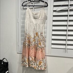 Floral White and Pink Dress Small Print